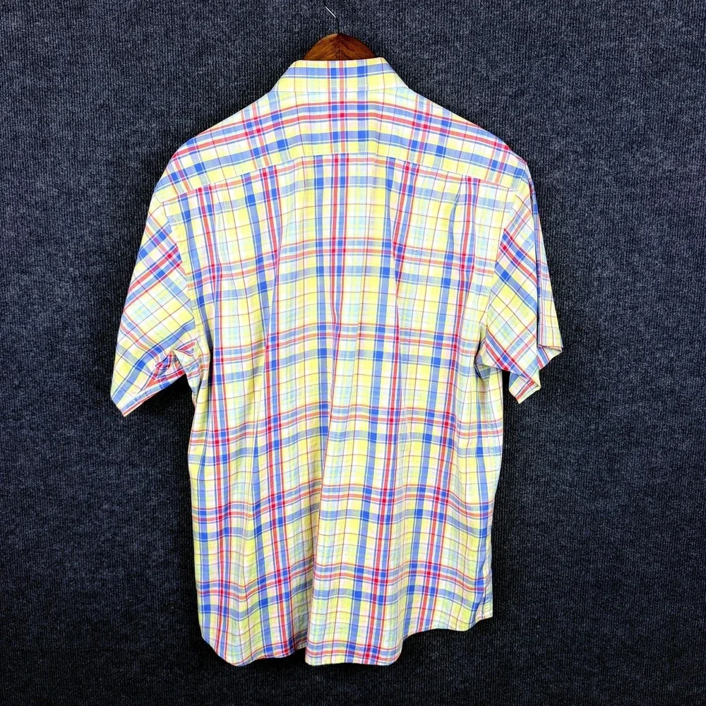 Bobby Jones Collection Shirt Mens XL Plaid Woven in Italy Button Down Cotton